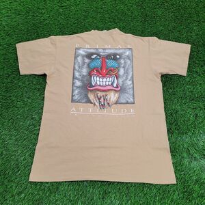 Vintage Primal Attitude Rasta Baboon Shirt XL 23x30 USA Made 90s